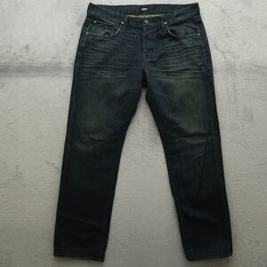 Hudson Jeans Mens Size 36x32 Dark Blue Byron Straight 100% Cotton Denim Pants